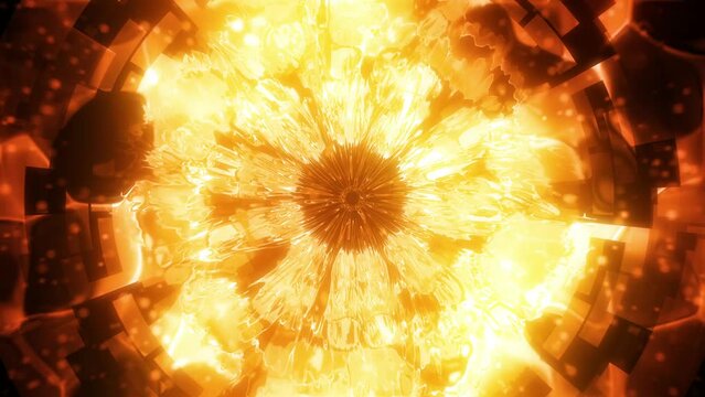 Warp drive. Rocket engine operation. Engine simulation 4k