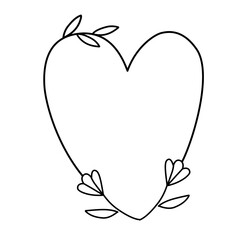 Floral heart shape frame