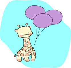 Business card with a giraffe for children.