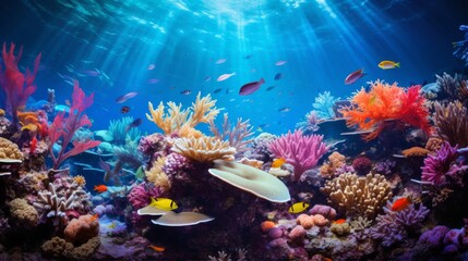 Underwater Paradise. A Lush Coral Reef Alive With Colorful Fish And Marine Life. Generative AI