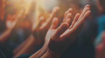 hands clasped upward in demonstration of faith