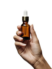 Naklejka premium Isolated PNG of a hand holding a dropper mockup, GENERATIVE AI