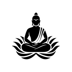 buddhist logo vector silhouette illustration