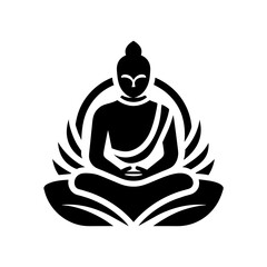 buddhist logo vector silhouette illustration