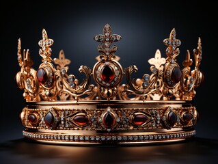 Gold crown on a dark background.
