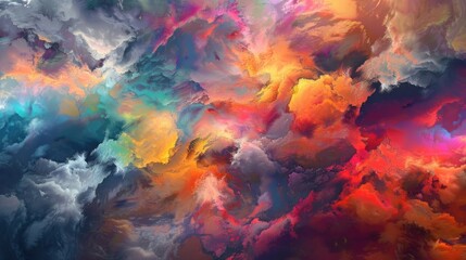 Vibrant Colors Collection Abstract composition featuring Colorful fractal clouds and visual elements related to the power of nature artistic expression design and innovation