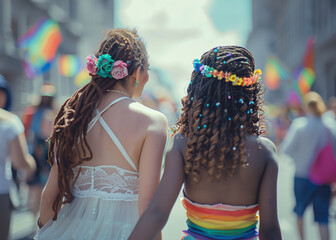 Lesbian couple at pride