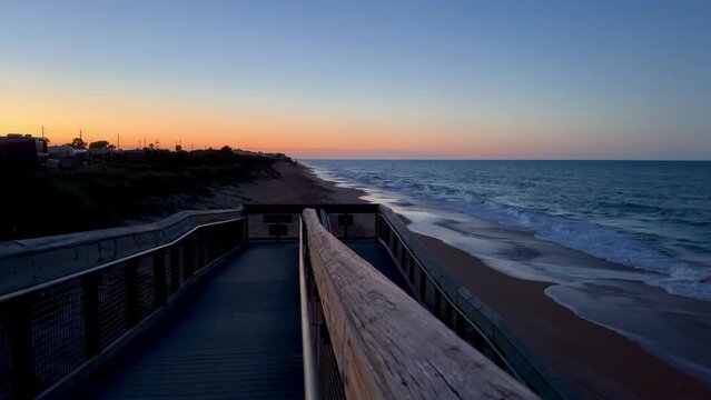 The sunset at beach near Flagler Beach, Florida