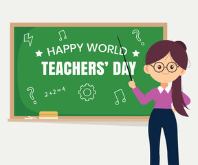 Flat illustration for world teachers' day illustration