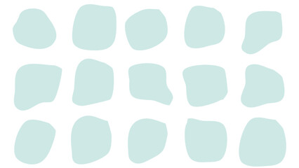 15 Modern Light green blue liquid irregular blob shapes abstract. elements graphic flat style. fluid design illustration stock
