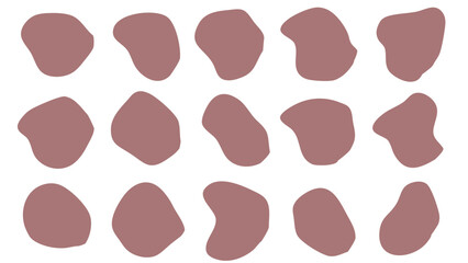 15 Modern Vintage Red liquid irregular blob shapes abstract. elements graphic flat style. fluid design illustration stock
