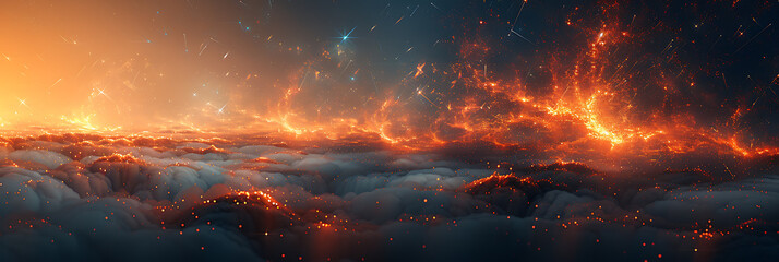 Fototapeta premium Cosmic Canvas: Abstract Textures Meet Futuristic Technology