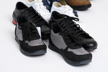 Orthopedic autumn shoes on a white background