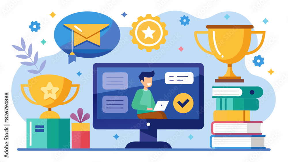Poster a gamebased educational platform that uses rewards and challenges to motivate students to complete t