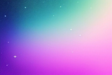 Pink pastel background with hearts and bokeh. Fantasy kawaii magic sky with gradient. Cute vector print. Dreamy girly fantasy wallpaper.