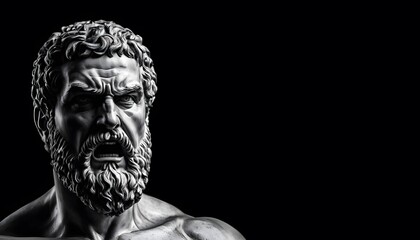 Angry greek legend statue