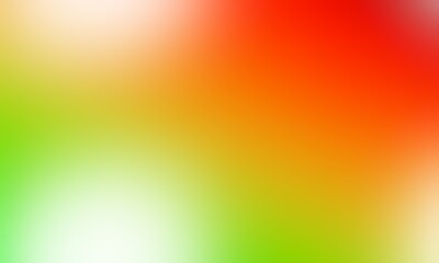 Abstract blurred background image of green, orange, red colors gradient used as an illustration. Designing posters or advertisements.