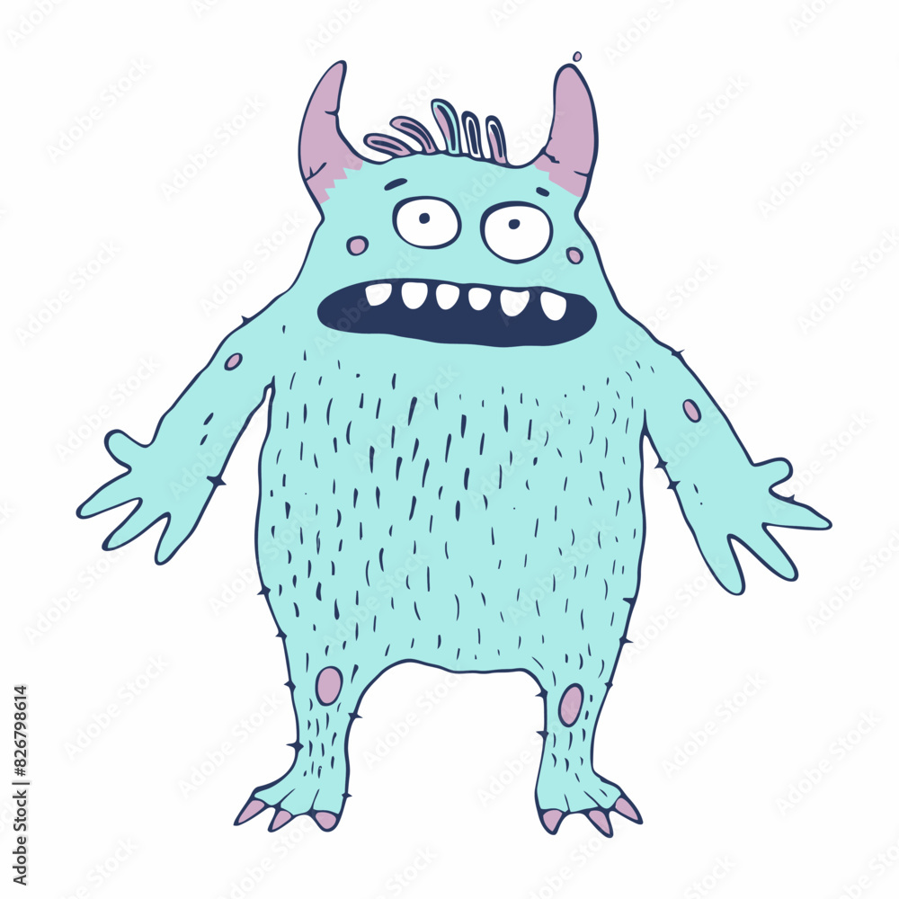 Wall mural cartoon cute monster