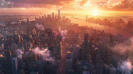 Fototapeta premium Urban Metamorphosis: Day to Night Symphony