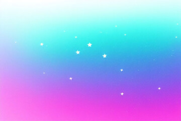 Obraz premium Checkered gradient background with stars. Pastel holographic kawaii backdrop. Abstract vector purple squared wallpaper.
