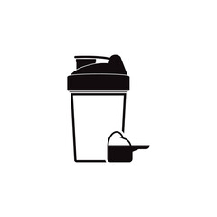 Protein shaker. Sport shaker bottle icon, format PNG