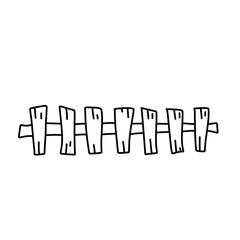 handdrawn wooden fence doodle