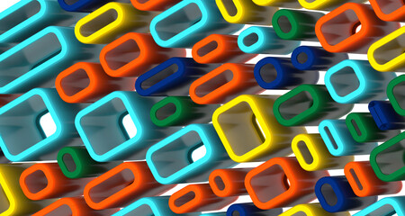 Multicolor abstract background banner of triangles , all the colors of the rainbow