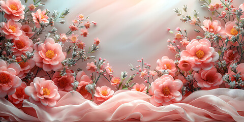 Romantic Artwork: Blank Canvas with Pastels on Wedding Background