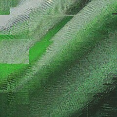Green Futuristic Interface Glitch Illustration in Bright Tones