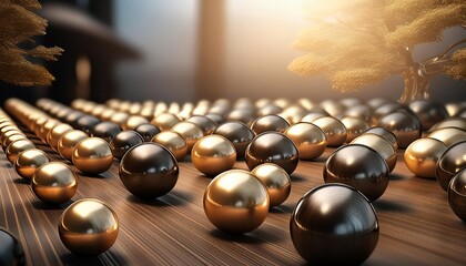 Naklejka premium golden ball in a row