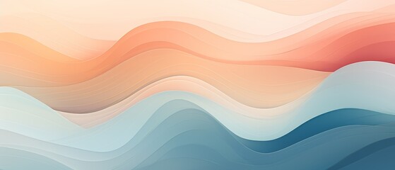 Wavy lines, soft gradients, gentle flow, soothing colors, abstract pattern