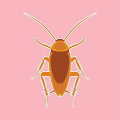 Beetle cockroach vector icon.Realistic vector icon isolated on white background beetle cockroach.