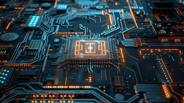 Glowing security network in digital realm