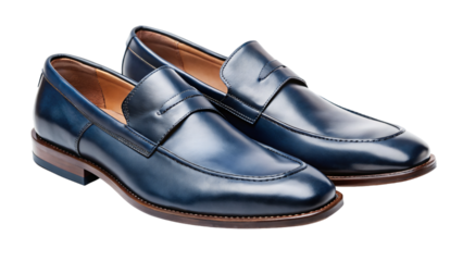dark blue leather shoes