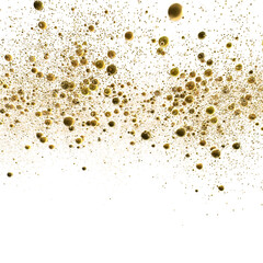 gold  confetti falling down isolated on transparent background.