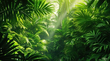 Lush green jungle foliage for nature lovers