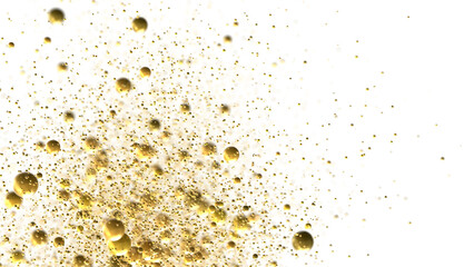 Cascading Celebration: Striking 3D Illustration Showcasing an Abundance of gold Confetti