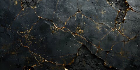 Luxurious veined black and gold marble texture