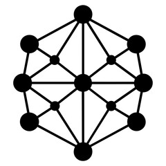 minimal-neural-network--an-interconnected-web vector illustration 