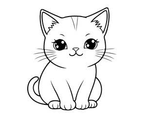 cute pet cat character doodle animal face draw paw cartoon