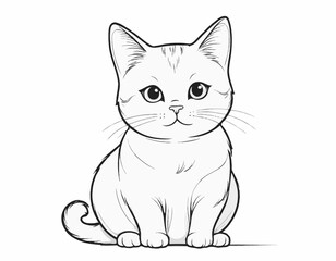 cute pet cat character doodle animal face draw paw cartoon