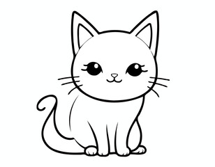 cute pet cat character doodle animal face draw paw cartoon