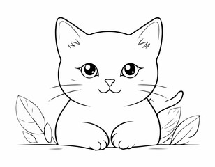 cute pet cat character doodle animal face draw paw cartoon