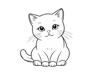 Obraz premium cute pet cat character doodle animal face draw paw cartoon