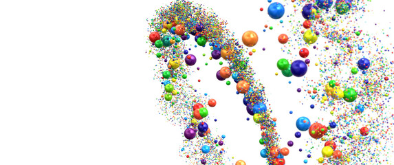  Colorful confetti on white background