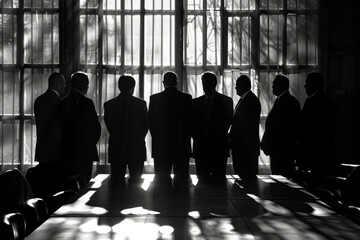Shadows of Authority: Secret World Government. Men gathered in a room to discuss the fate of the world