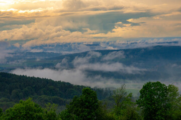 rhön, landscape, clouds, fog, field, storm, weather, landscape, nature, weather forecast, weather report, wallpaper