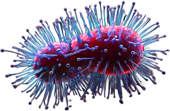 Bacteria, viruses, germ and microbe, microorganisms isolated on a white background