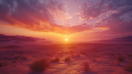 Fresh view of a desert landscape at dawn