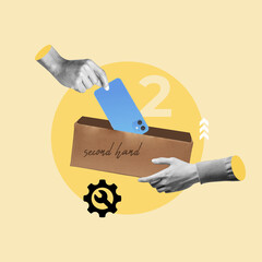 Hand, man, keeping, mobile phone, full box, broken mobiles, second, hand, purchase, box, market, online, e-commerce, cheap mobile, old man, garage sale, purchase, sale, store, internet, app